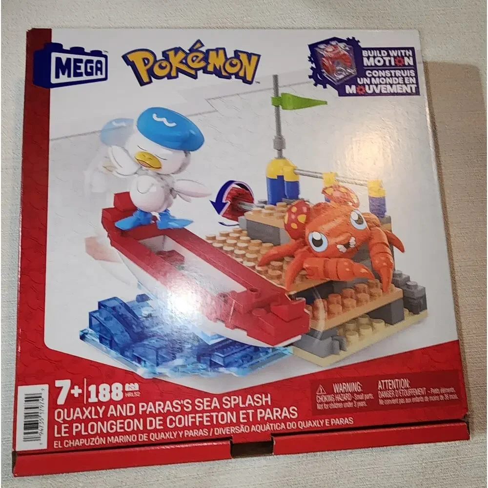 MEGA Pokémon Quaxly & Paras's sea splash-New ,188 Pieces